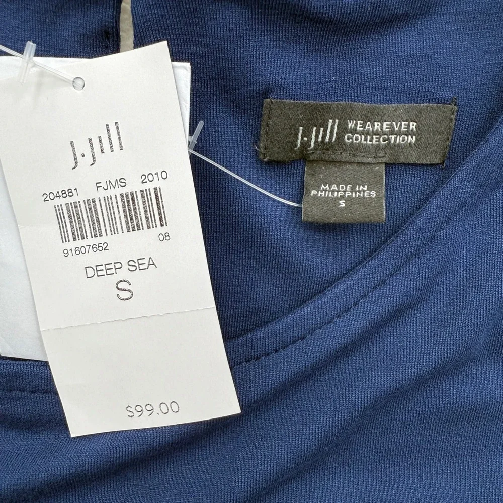 J.Jill Wearever Collection Deep Sea Blue Dress Women's S Small Long Sleeve - Picture 2 of 5